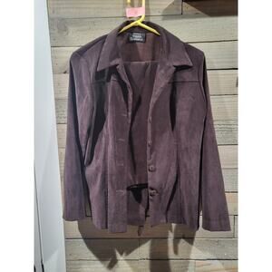 Vintage 1990s Petites By Wildlife Sportswear Brown Jacket & Pants Set MEDIUM